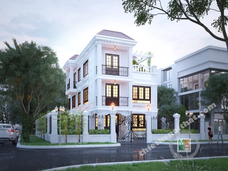 Mẫu thiết kế kiến trúc tân cổ điển đẹp đẳng cấp cho biệt thự đơn lập ở KĐT Phú Mỹ Hưng, Hồ Chí Minh thiết kế biệt thự